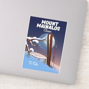 Sticker Mont Mainalos impression de ski grec.