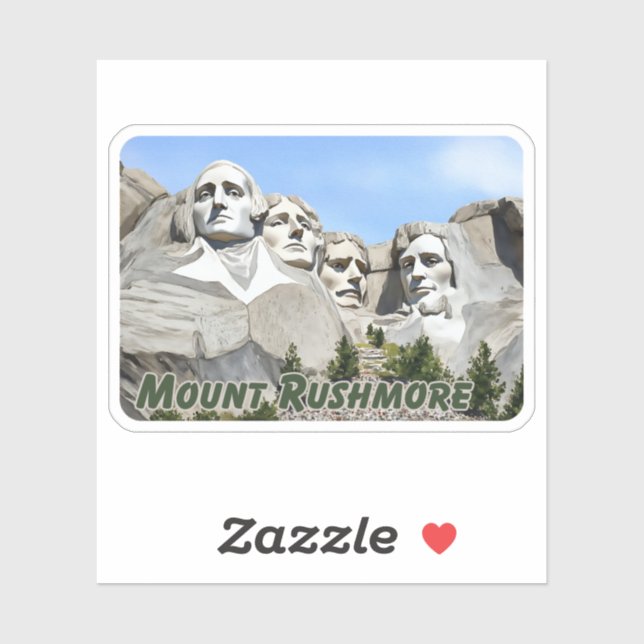 Sticker Mont Rushmore Aquarelle (Feuille)