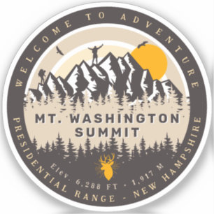 Sticker Mont Washington New Hampshire Summit Randonnée Cam