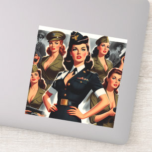 Sticker Montage militaire vintage