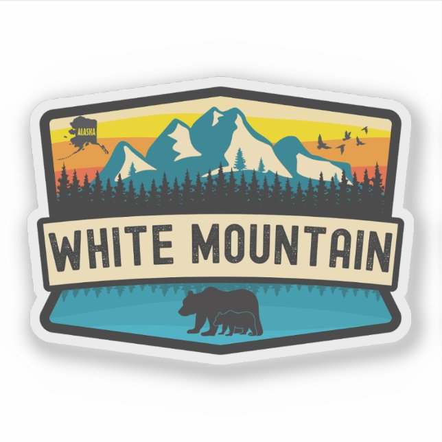 Sticker Montagne Blanche, Alaska (Devant)