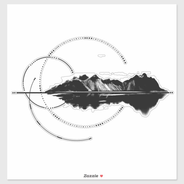 Sticker Montagne Geo (Feuille)