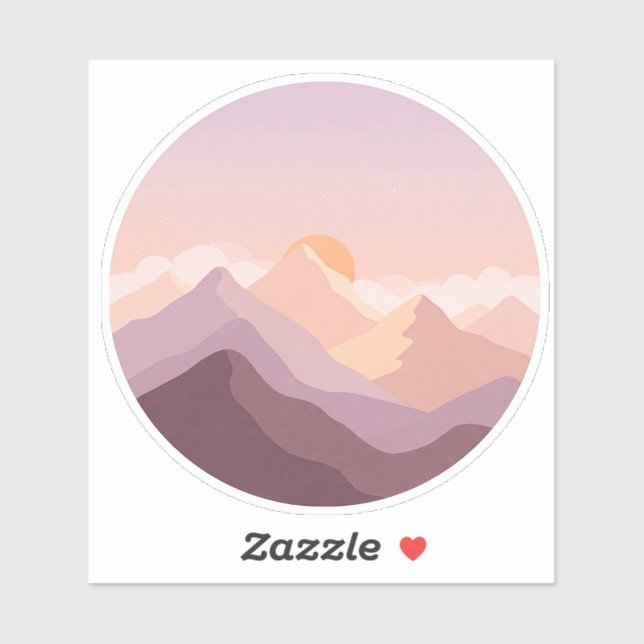 Sticker Montagnes Sunset (Feuille)