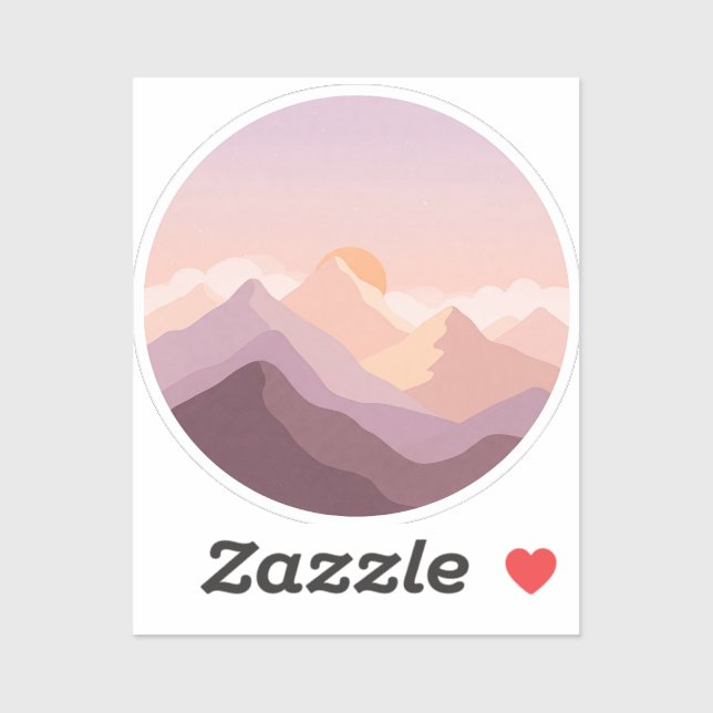 Sticker Montagnes Sunset (Feuille)