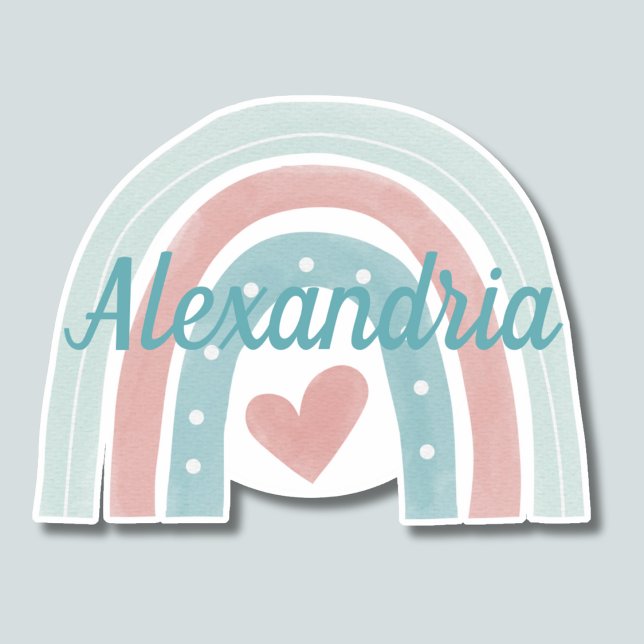 Sticker Monter au-dessus du Monogramme Bohemian Rainbow Wa (Créateur téléchargé)