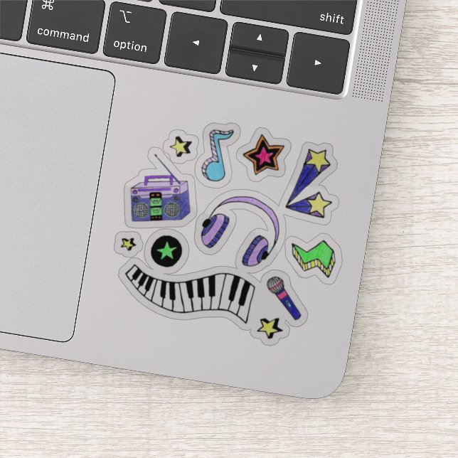 Sticker Montez la musique (Détail)