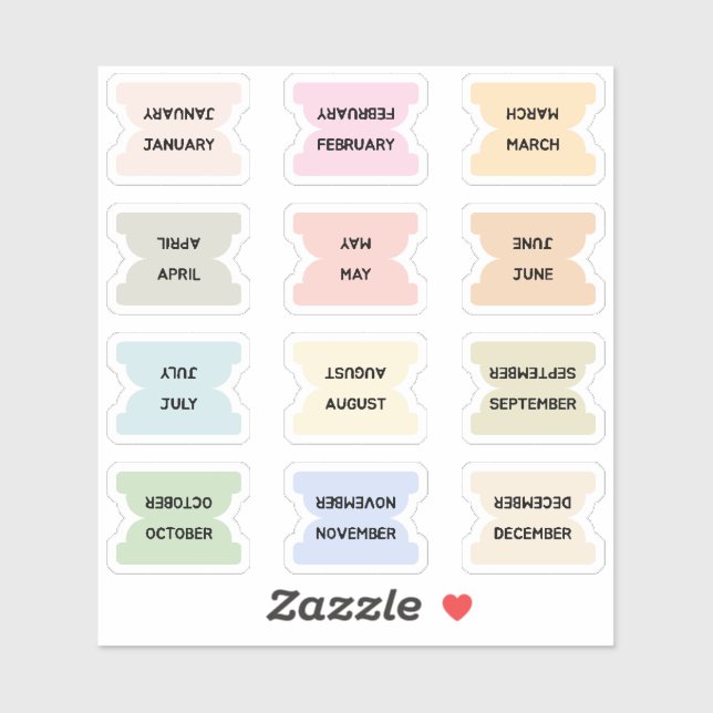 Sticker Monthly Index Tabs Bullet Journal Dividers  (Feuille)