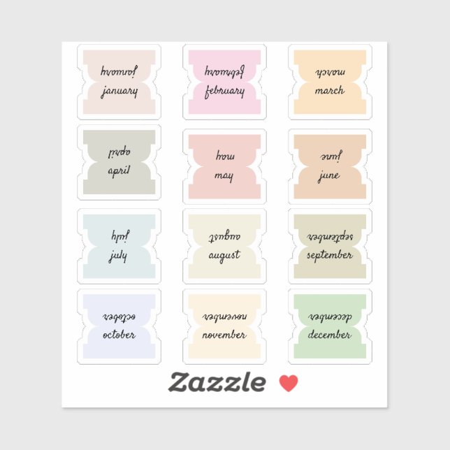 Sticker Monthly Script Index Tabs Journal Divider Marks  (Feuille)