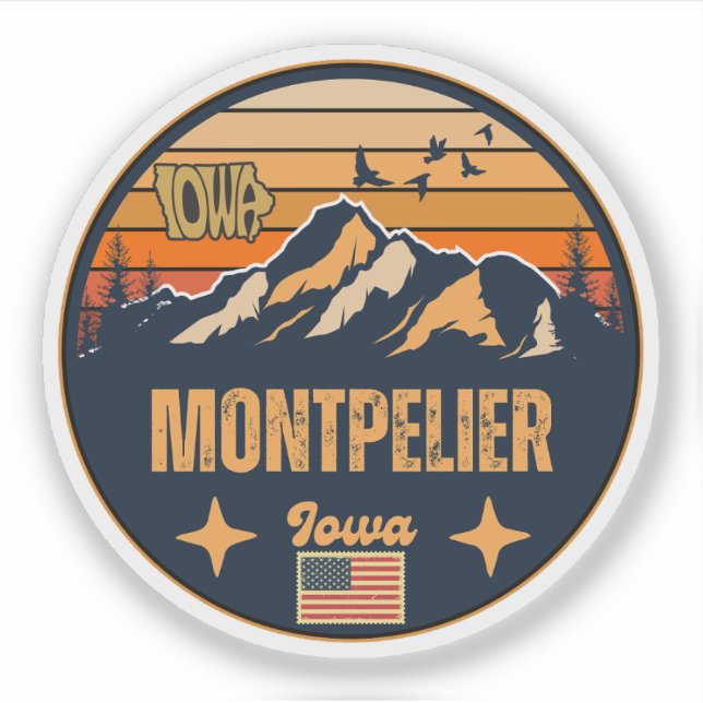 Sticker Montpelier, Iowa (Devant)