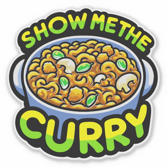 Sticker Montre-moi le curry (Devant)