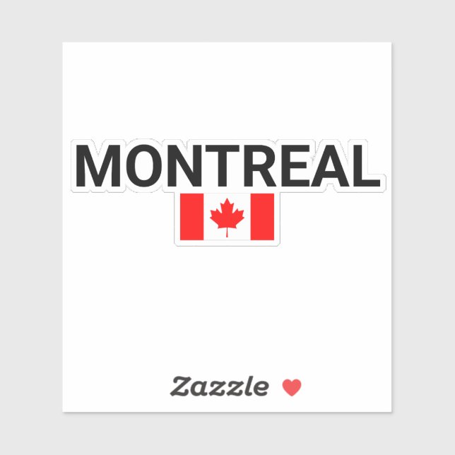 Sticker Montréal Canada Drapeau canadien Couleur claire, M (Feuille)