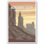 Sticker Monument Valley Arizona Utah Vintage<br><div class="desc">Monument Valley,  une région désertique de sable rouge située à la frontière entre l'Arizona et l'Utah,  est connue pour les imposantes buttes en grès du Monument Valley Navajo Tribal Park.</div>