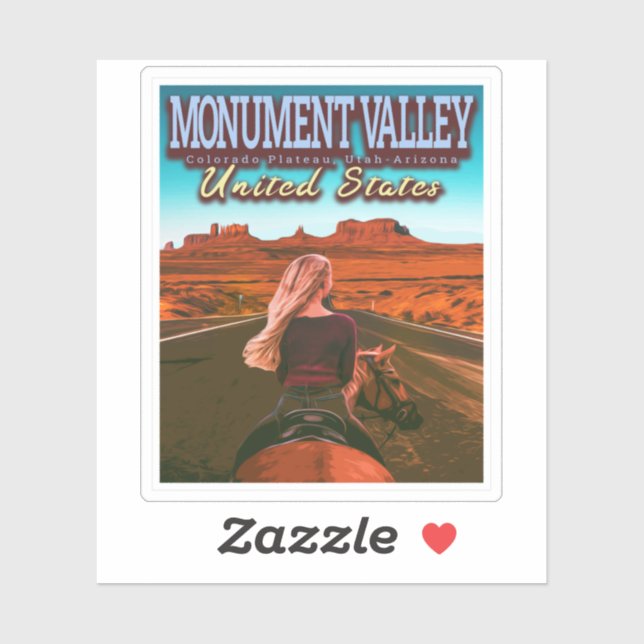 STICKER MONUMENT VALLEY - UTAH - ARIZONA - ÉTATS-UNIS (Feuille)