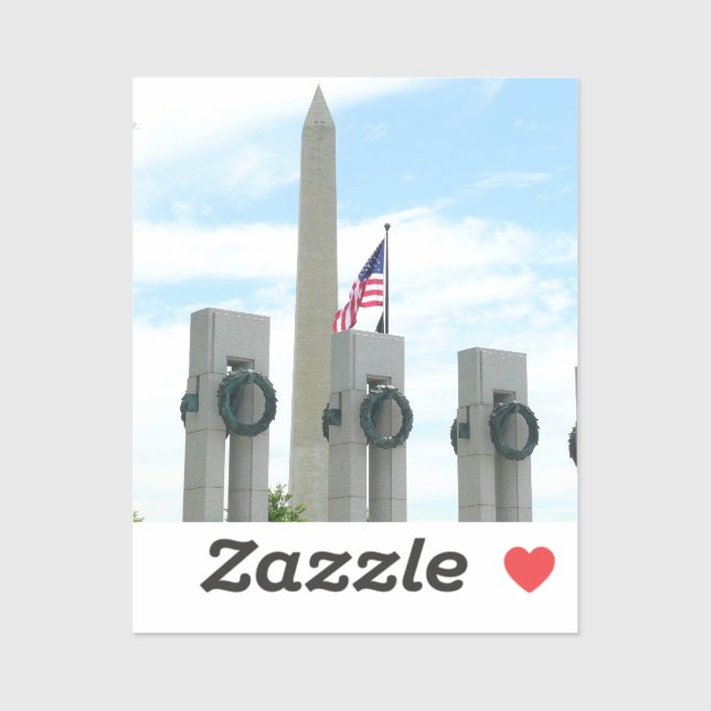 Sticker Monument Washington et mémorial de la Seconde Guer (Feuille)