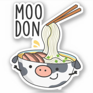 Sticker Moo-don Funny Udon Pun
