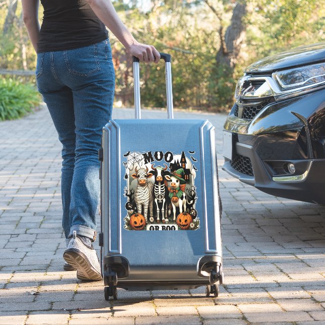 Sticker Moo or Boo Halloween Cow (Valise Insitu)