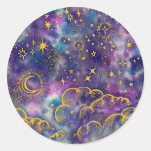 Sticker "Moon and Stars" (Gold-Etc)