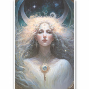 Sticker Moon Goddess Imaginaire Art