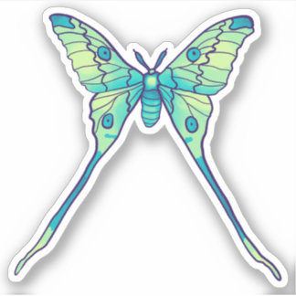 Sticker Moon Moth Magic - Papillon Lover Art