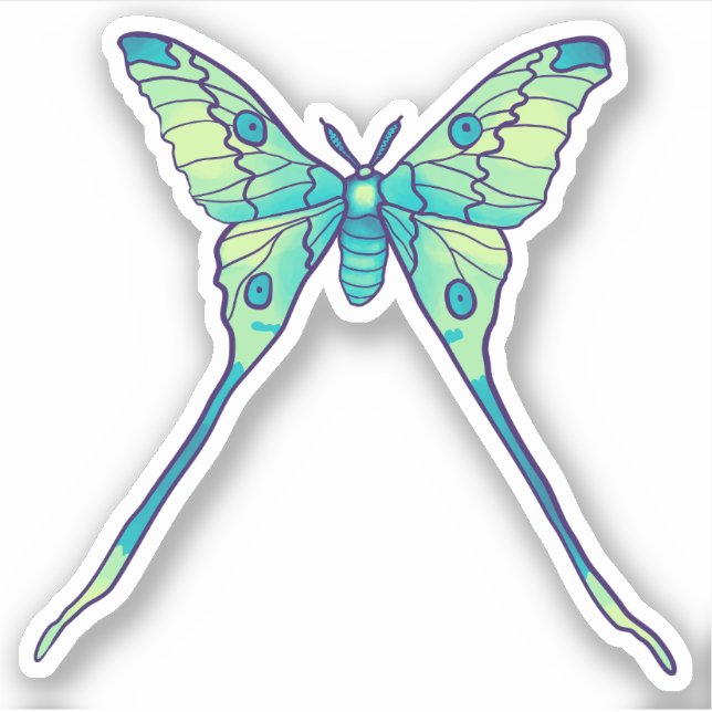 Sticker Moon Moth Magic - Papillon Lover Art (Devant)