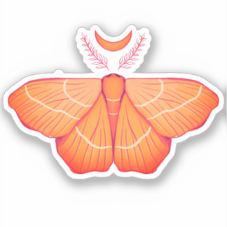Sticker Moon Moth Witchy Night Art - Illustration magique