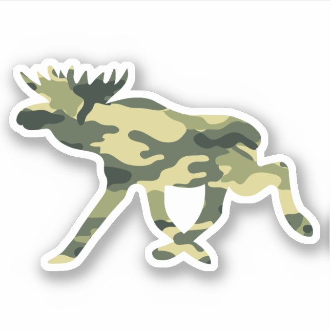 Sticker Moose / Elk Woodland Camouflage / Camo (Devant)