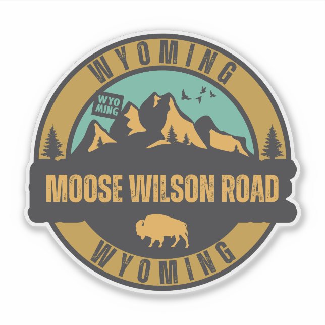 Sticker Moose Wilson Road, Wyoming (Devant)