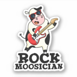 Sticker Moosseur Rock Cute Cow Pun