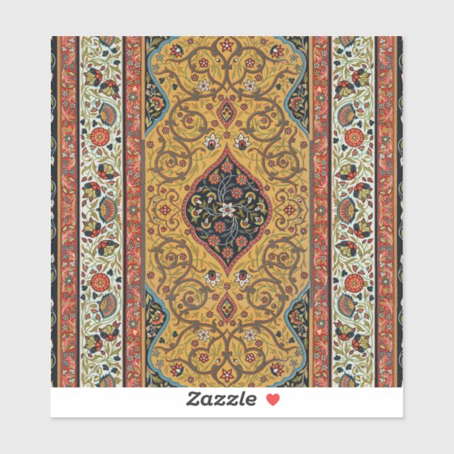 Sticker Moquette Perse antique Design élégant (Feuille)