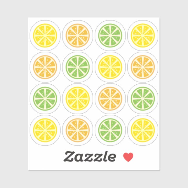 Sticker Morceau de citron Orange Lime Citrus Décoratif (Feuille)