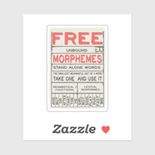 Sticker Morphèmes libres Funny Grammar Anglais