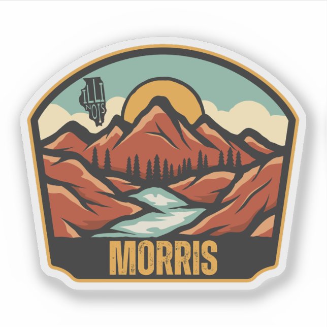 Sticker Morris, Illinois  (Devant)