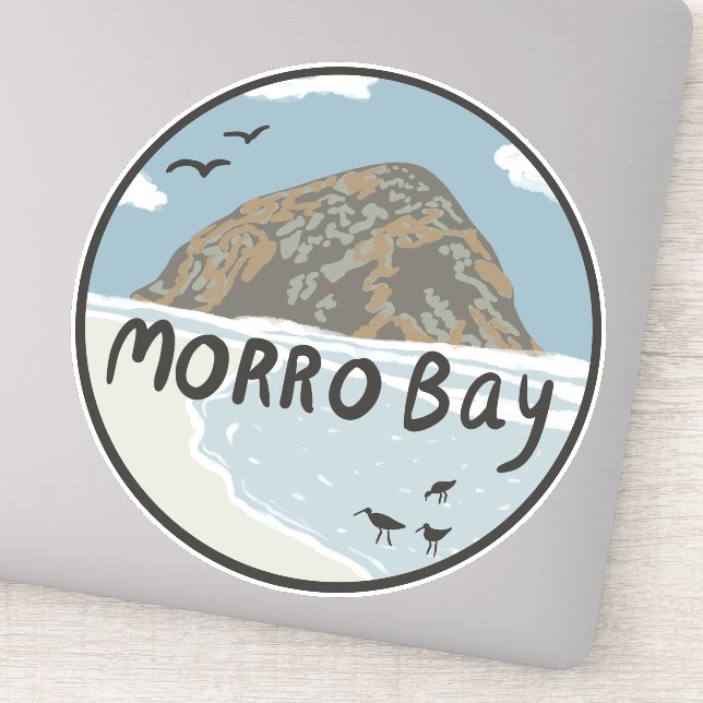 Sticker Morro Bay Central California Beach SLO Rock (Détail)