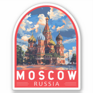 Sticker Moscou Russie Travel Art Vintage
