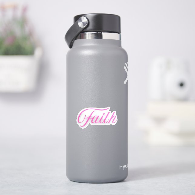 Sticker Mot manuscrit Foi en rose (HydroFlask)