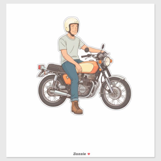 Sticker Motard à moto  (Feuille)