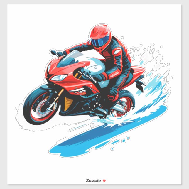 Sticker 🏍️ Motard Élégant Design Urbain Minimaliste (Feuille)