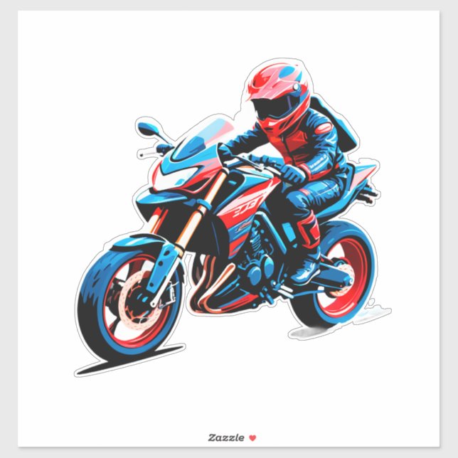 Sticker 🏍️ Motard élégant Mode de vie urbaine Vitesse (Feuille)