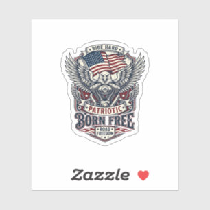 Sticker Moteur Aigle Patriotique Vélo Route Liberté Patrio