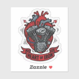 Sticker Moteur bicylindre en V de moto Heart Of Iron Vinyl