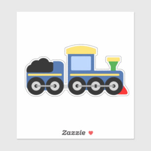 Sticker Moteur de train bleu et wagon de charbon