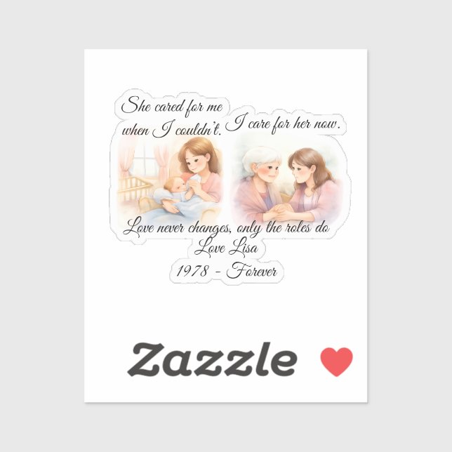 Sticker Mother's Day Elders Care  Throw Pillow (Feuille)