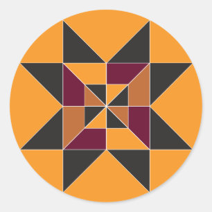 Sticker Motif à courtepointe d'automne coloré et c