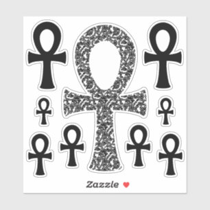 Sticker Motif Ankh Swirl