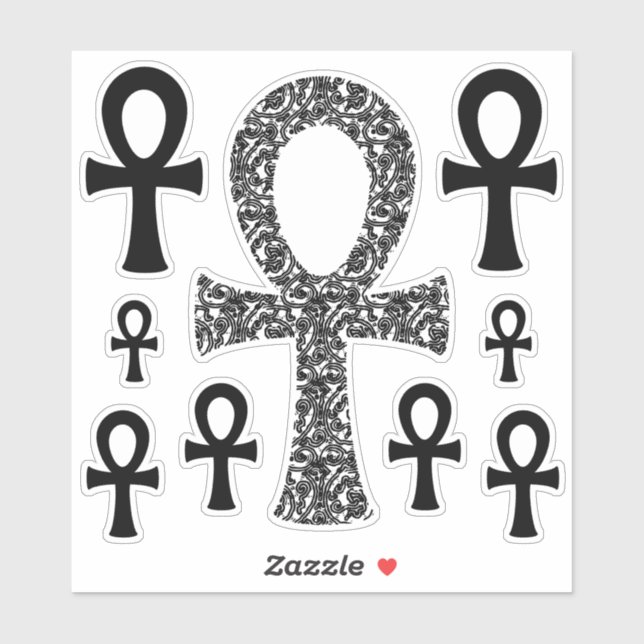 Sticker Motif Ankh Swirl (Feuille)