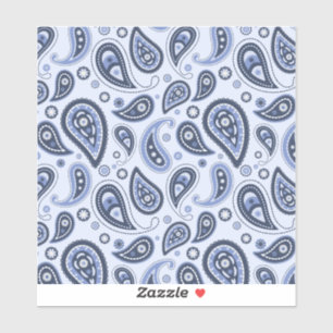 Sticker Motif Blue Paisley