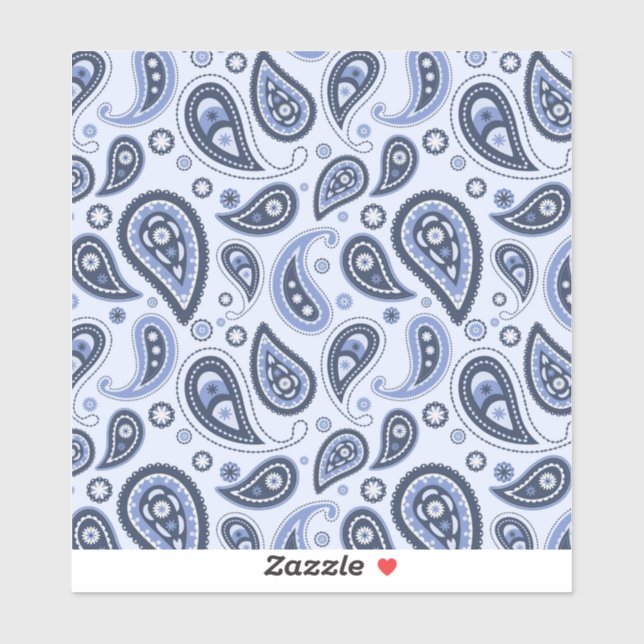 Sticker Motif Blue Paisley (Feuille)
