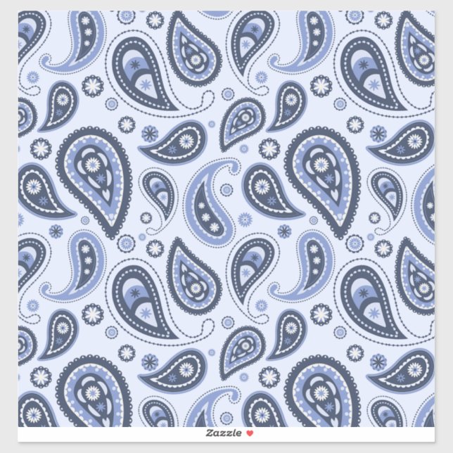 Sticker Motif Blue Paisley (Feuille)