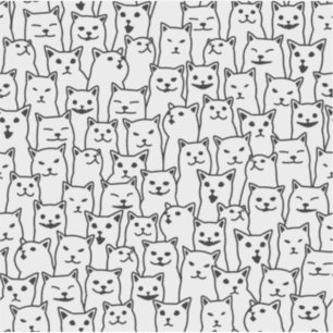Sticker Motif d'art linéaire de chat noir et blanc minimal