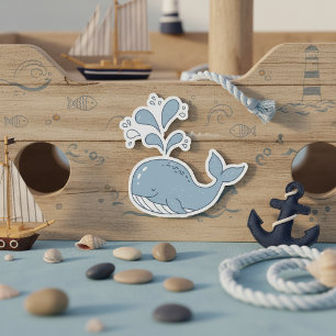 Sticker Motif de baleine mignonne crachant ID1251